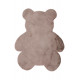 Tapis doux taupe enfant lavable en machine Nours