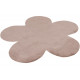 Tapis taupe lavable en machine doux enfant Fleur