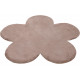 Tapis taupe lavable en machine doux enfant Fleur