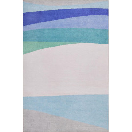 Tapis de salon design bleu graphique Curves Esprit