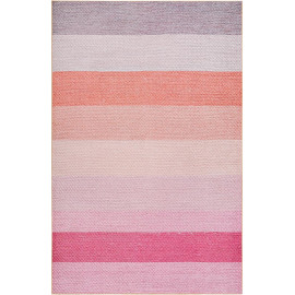 Tapis de chambre en polyester rayé design rose Clifton Esprit