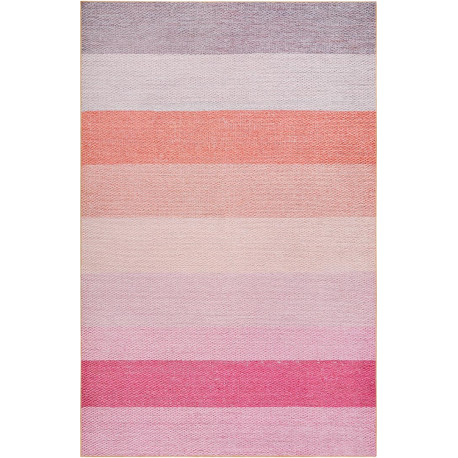 Tapis de chambre en polyester rayé design rose Clifton Esprit