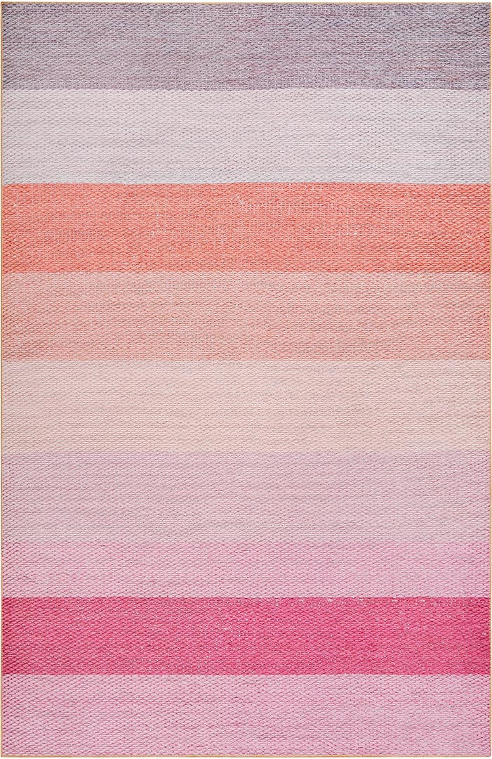 Tapis de chambre en polyester rayé design rose Clifton Esprit
