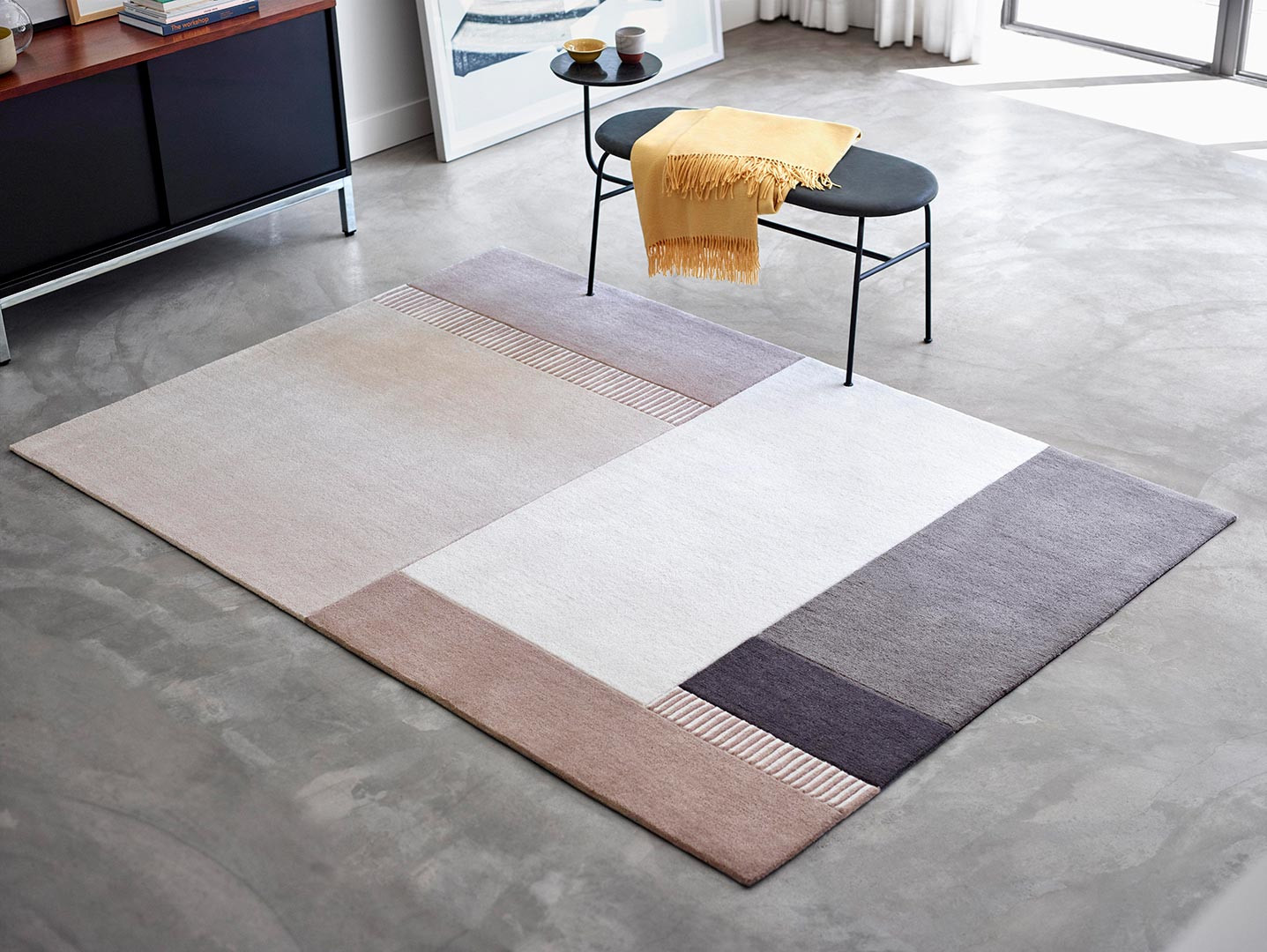 Tapis, géométrique beige