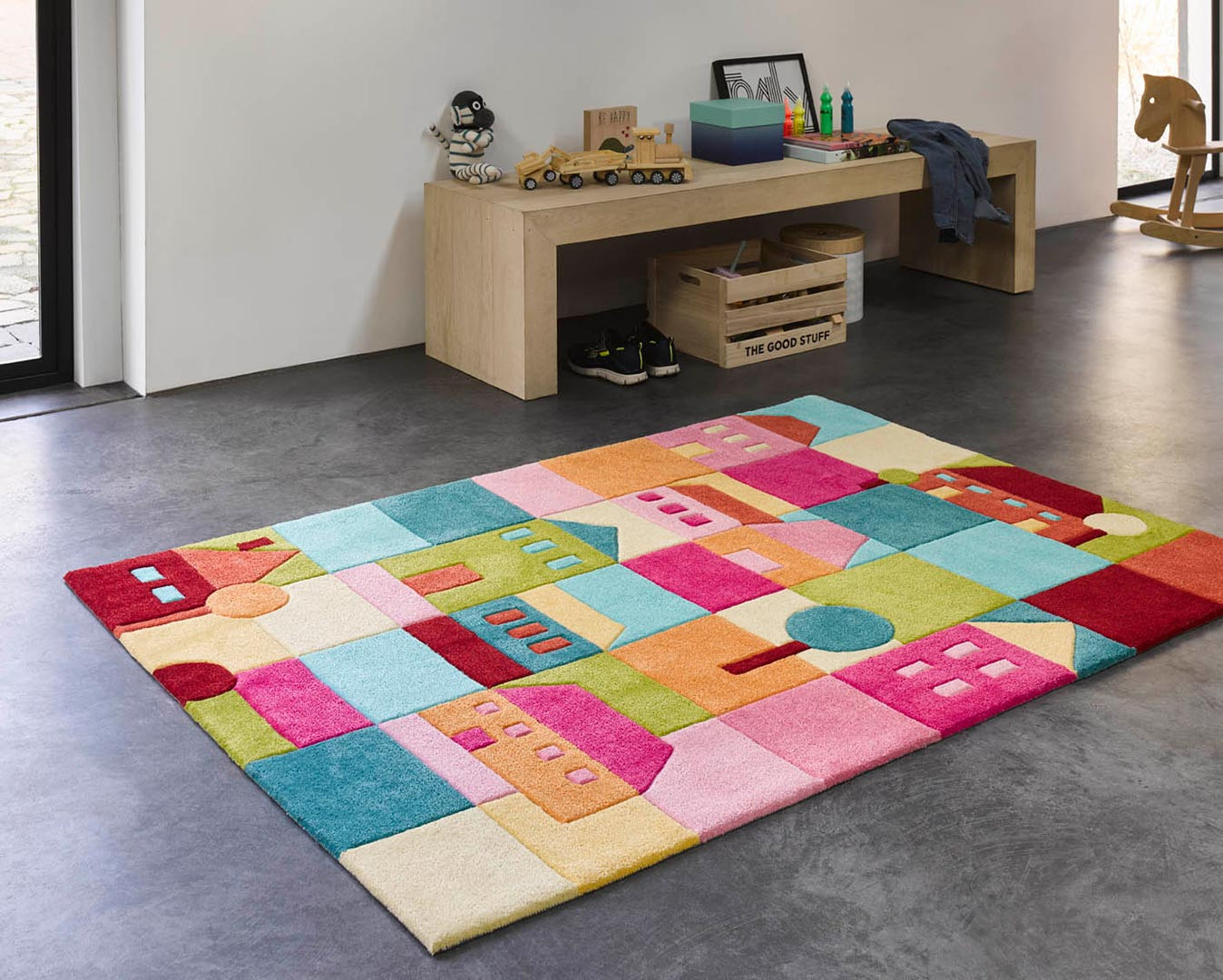 Tapis chambre Enfant Confettis Multicolores