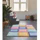 Tapis de chambre enfant carré coloré Domino Day Smart Kids