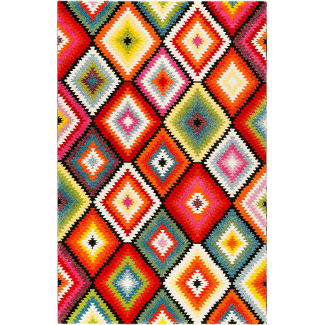 Tapis géométrique design multicolore Remix Kelim Wecon Home