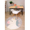 Tapis gris enfant lavable en machine rond Believe in Yourself Lorena Canals