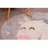 Tapis gris enfant lavable en machine rond Believe in Yourself Lorena Canals