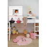 Tapis lavable en machine rose enfant Happy Heart Lorena Canals