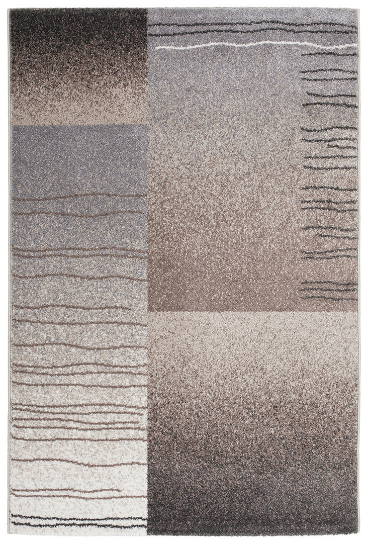 Tapis Deladeco aux velours fin pour salon taupe Roulotte