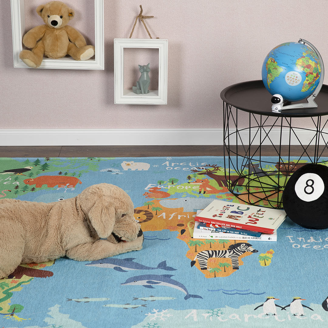 Tapis pour bébé multicolore plat World