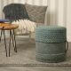 Pouf fait main en laine et viscose Marco