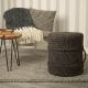 Pouf fait main en laine et viscose Marco