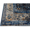 Tapis bleu vintage lavable en machine rayé Giovanni