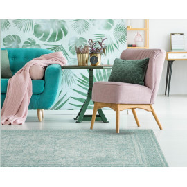 Tapis vintage lavable en machine rayé Viterbe