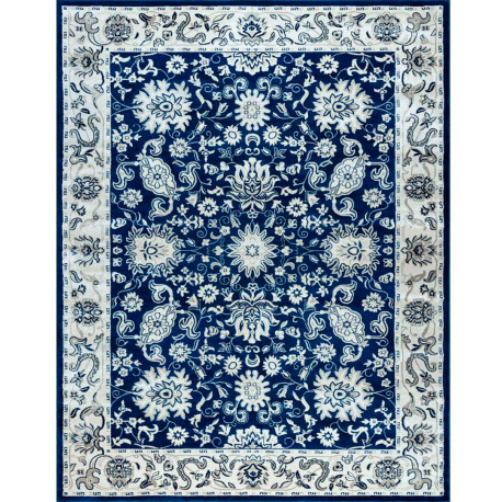 Tapis classique bleu marine pour salon Vallo