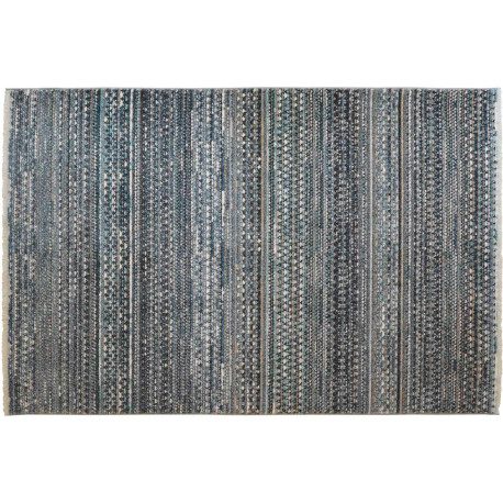 Tapis berbère avec franges bleu ethnique Coni