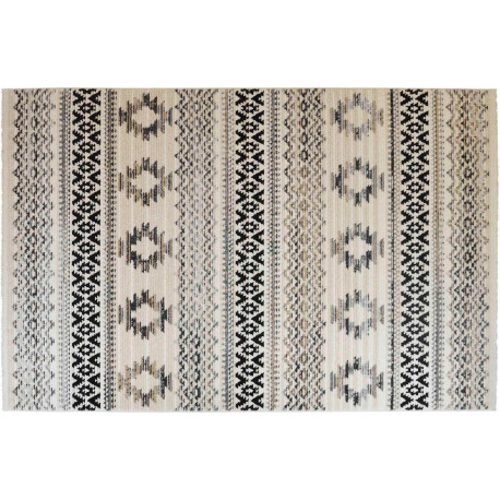 Tapis ivoire ethnique avec franges berbère Molfetta