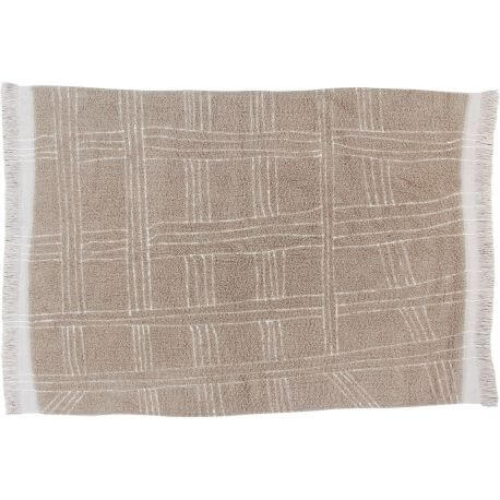 Tapis en laine lavable en machine ethnique pour salon Shuka