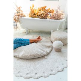 Tapis oval enfant lavable en machine en coton Pinecone