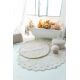 Tapis oval enfant lavable en machine en coton Pinecone