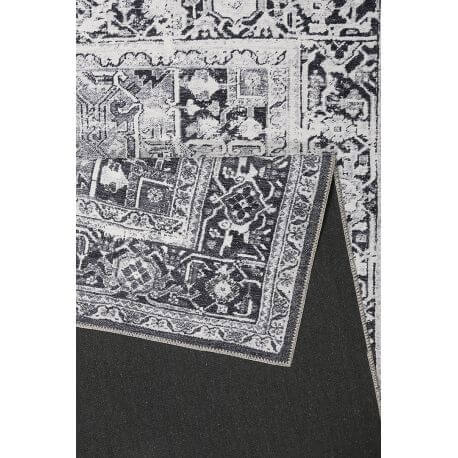 Grand Tapis De Salon Famibay 160x230 Cm - Gris Foncé, Style Bohème, Poils Courts, Lavable En Machine