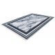 Tapis contemporain lavable en machine argenté avec franges Sala