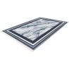 Tapis contemporain lavable en machine argenté avec franges Sala