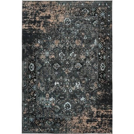 Tapis recyclé vintage multicolore doux rayé Leiria