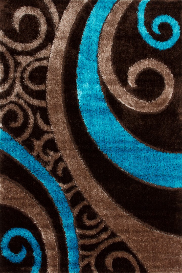 Tapis Turquoise Marron