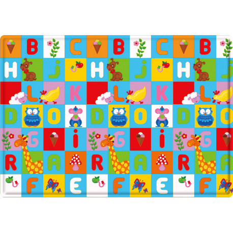 Tapis de jeu multicolore lavable en machine enfant Animal Pary