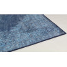 Tapis vintage plat en polyester rayé rectangle Shirak