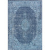 Tapis vintage plat en polyester rayé rectangle Shirak