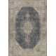 Tapis vintage plat en polyester rayé rectangle Shirak