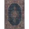 Tapis vintage plat en polyester rayé rectangle Shirak