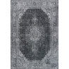 Tapis vintage plat en polyester rayé rectangle Shirak