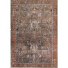 Tapis rayé vintage en polyester de salon Sari