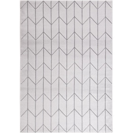 Tapis scandinave géométrique gris à courtes mèches Canterbury