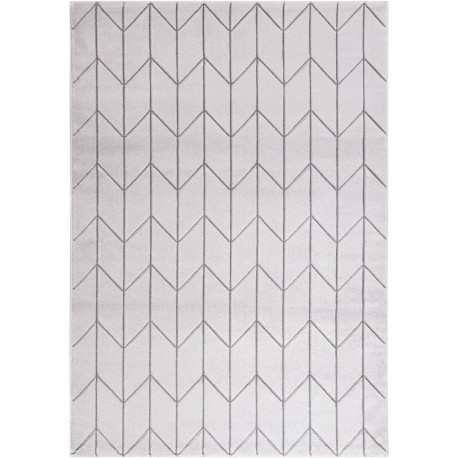 Tapis scandinave géométrique gris à courtes mèches Canterbury