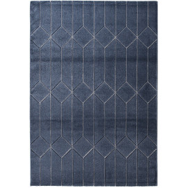 Tapis bleu marine scandinave rectangle graphique Leeds