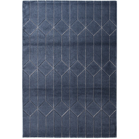 Tapis bleu marine scandinave rectangle graphique Leeds