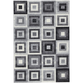 Tapis moderne cubique à courtes mèches rectangle Stratford