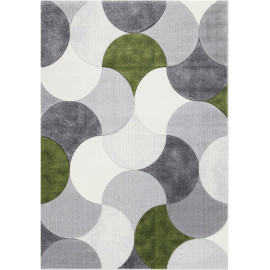 Tapis courbe gris moderne pour salon rectangle Lincoln