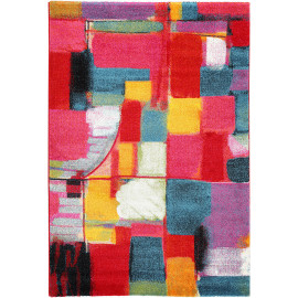 Tapis design abstrait à courtes mèches multicolore Clovelly