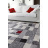 Tapis gris géométrique pour salon design Warwick