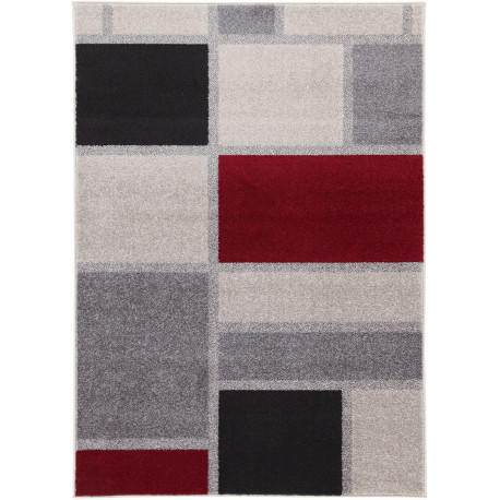 Tapis géométrique pour salon gris moderne Torquay