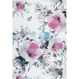 Tapis floral blanc polypropylène rectangle contemporain Wolves