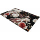 Tapis floral noir polypropylène rectangle contemporain Dublin