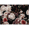 Tapis floral noir polypropylène rectangle contemporain Dublin